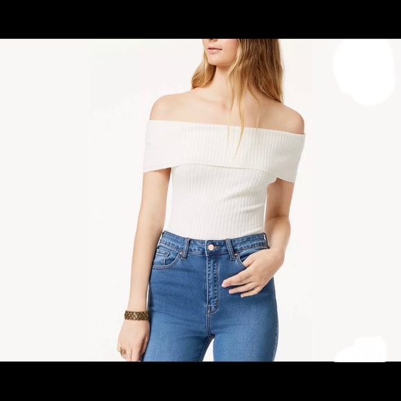 Free People Too Good Bodysuit Ribbed Knit in Ivory White size L - Picture 6 of 15